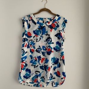 J crew factory floral sleeveless blouse